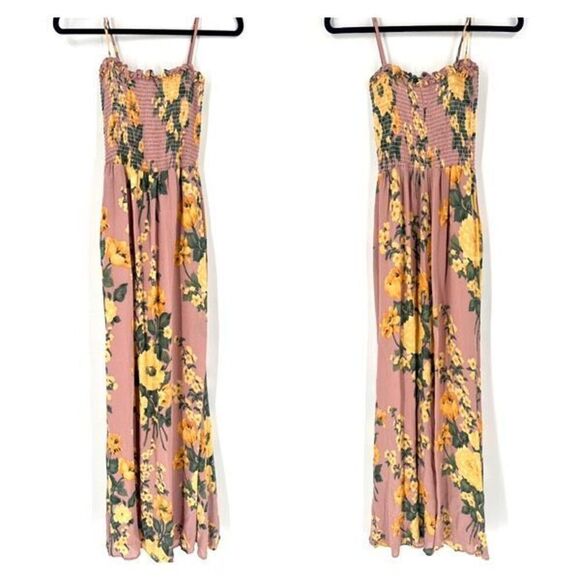 Reformation‎ Ceylon Antoniette Blush Pink Floral Maxi Dress Small Romantic - Picture 2 of 11